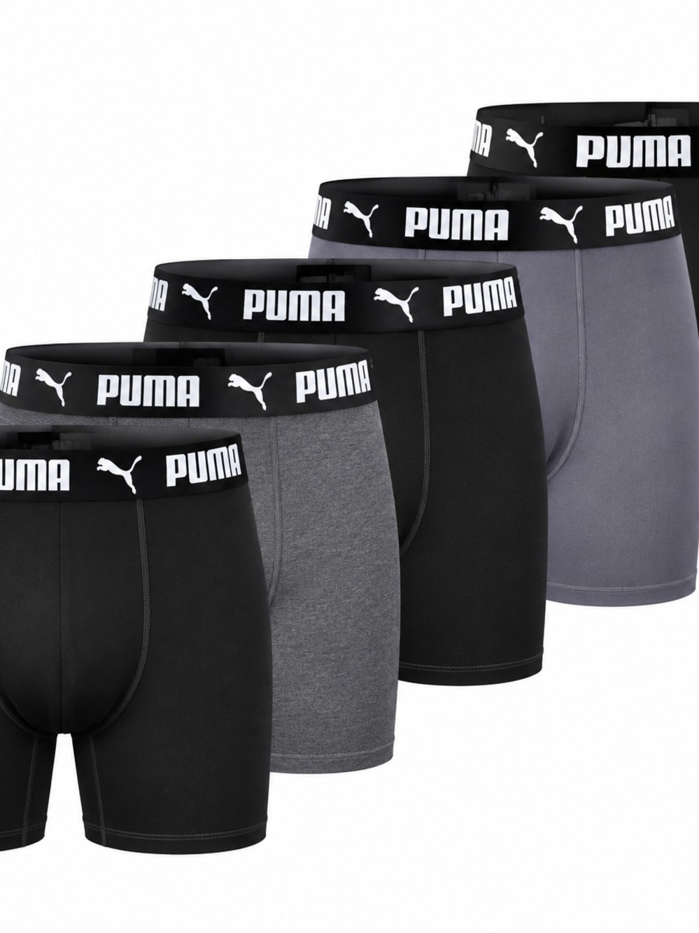 PUMA SportLuxe Performance 5-Pack Boxer Briefs Men's Large 36–38 NIB